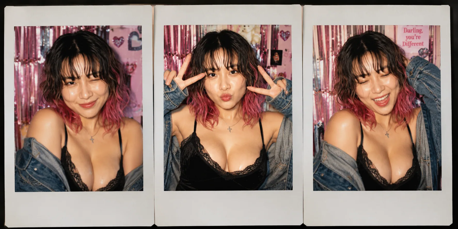 Three photobooth frames of the Harbour Bay Sounds artist